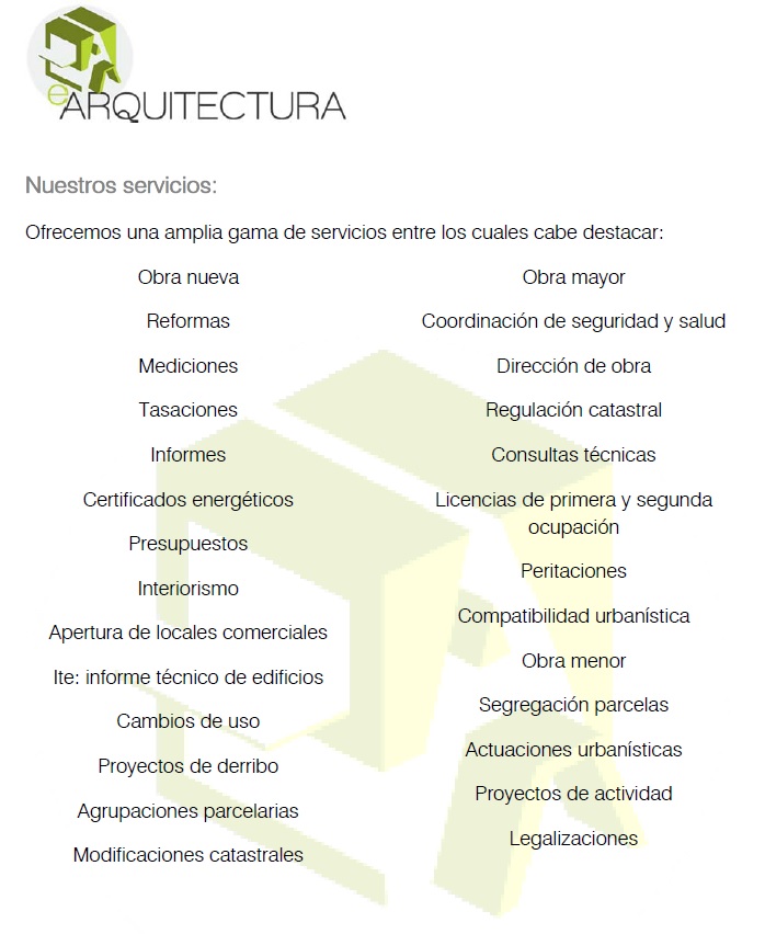 Imagen de negocio en Servicios de arquitectura en Enguera