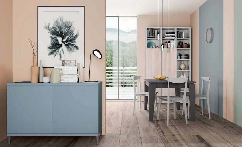 Mueble aparador moderno, mesa de comedor moderna