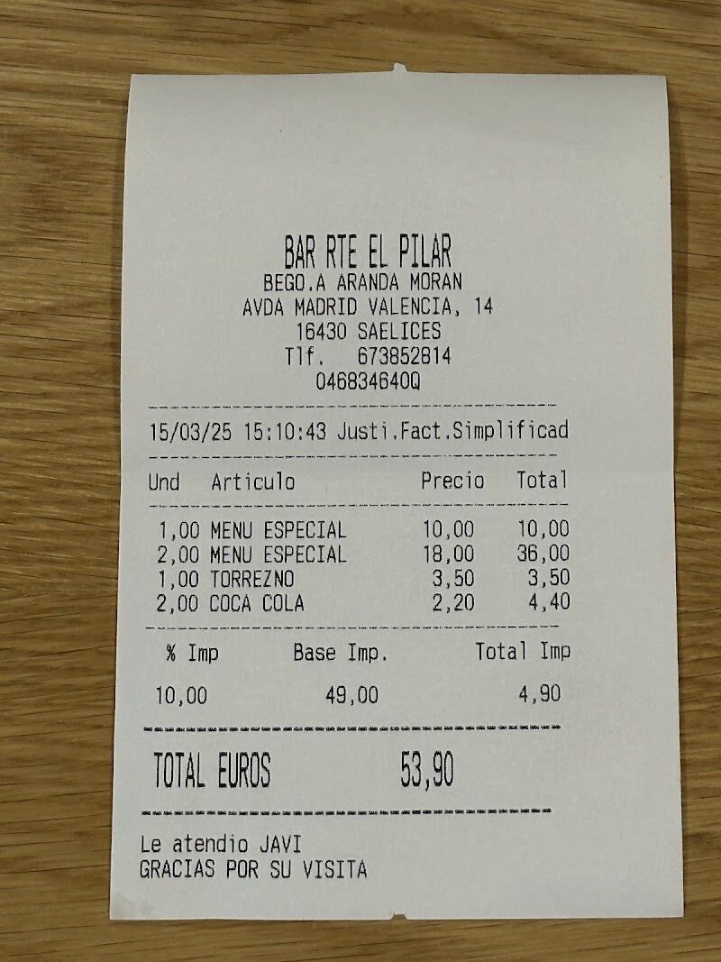 Imagen de Bar – Restaurante «el Pilar»