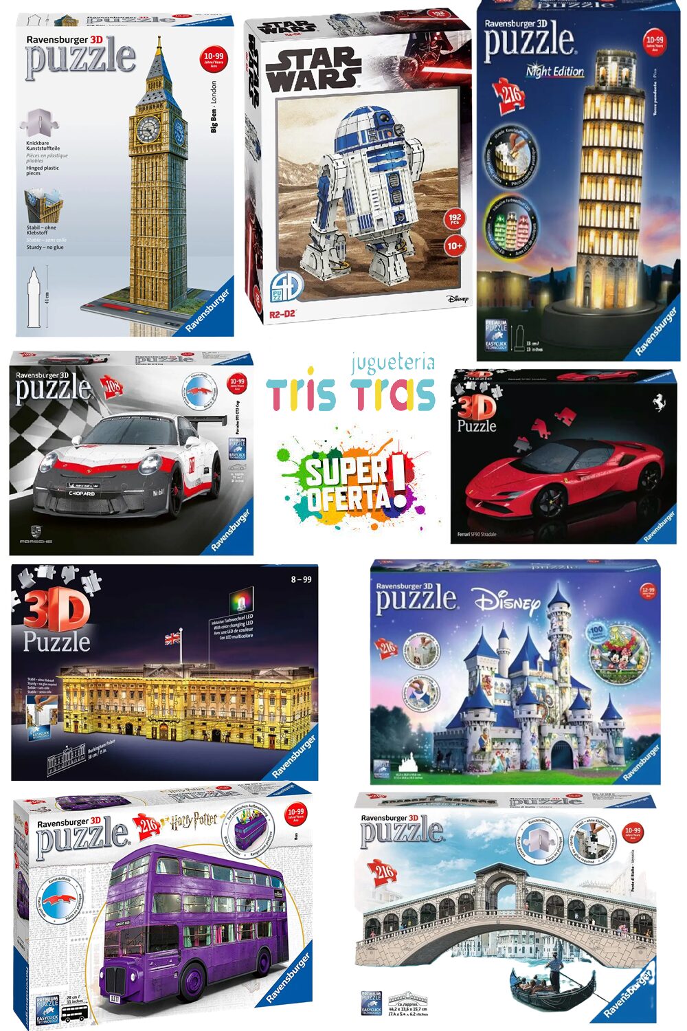 Oferta de Puzzles 3D especiales en juguetería Tristras