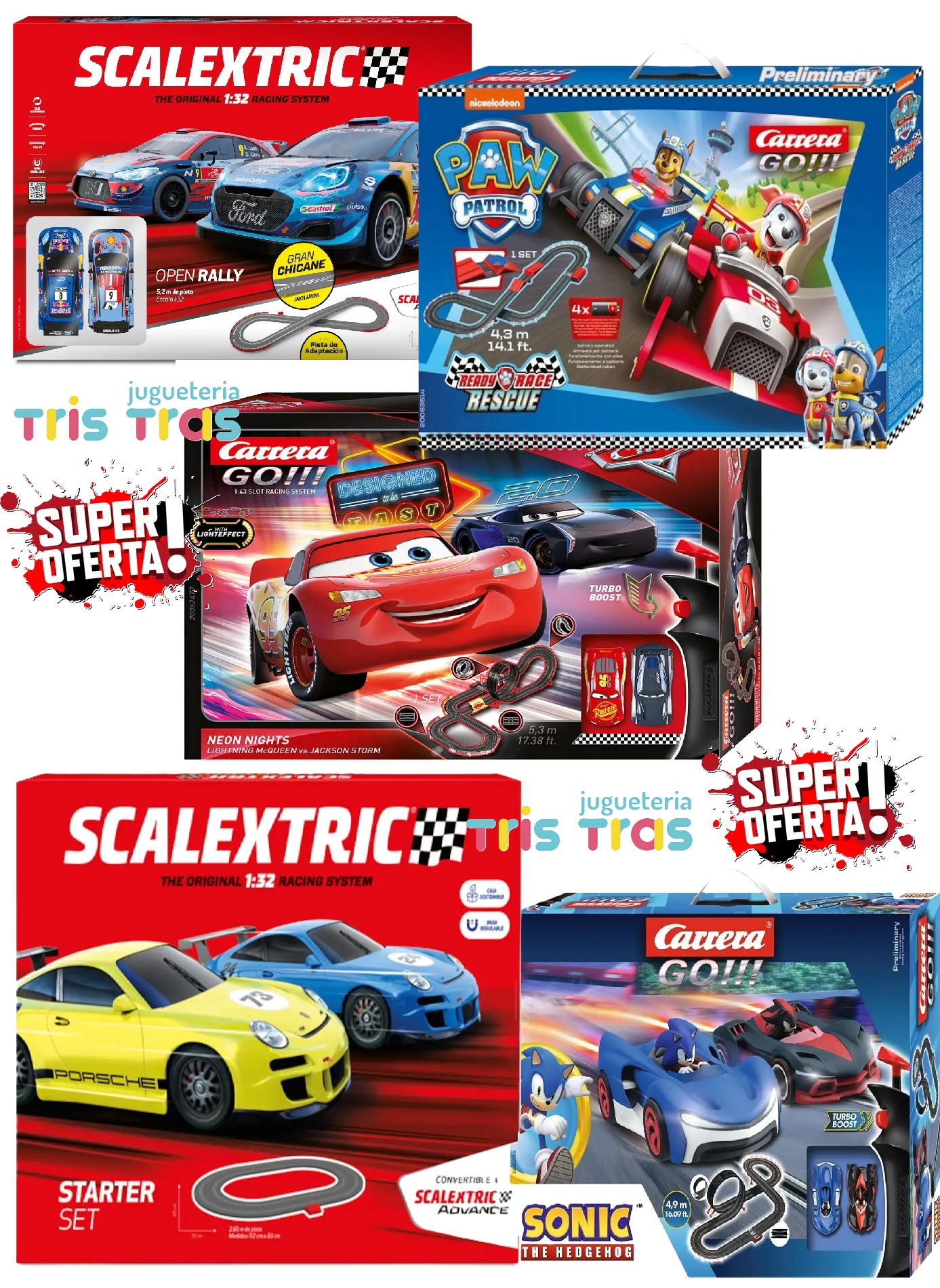Oferta de circuitos de Slot Scalextric y Carrera en juguetería Tristras
