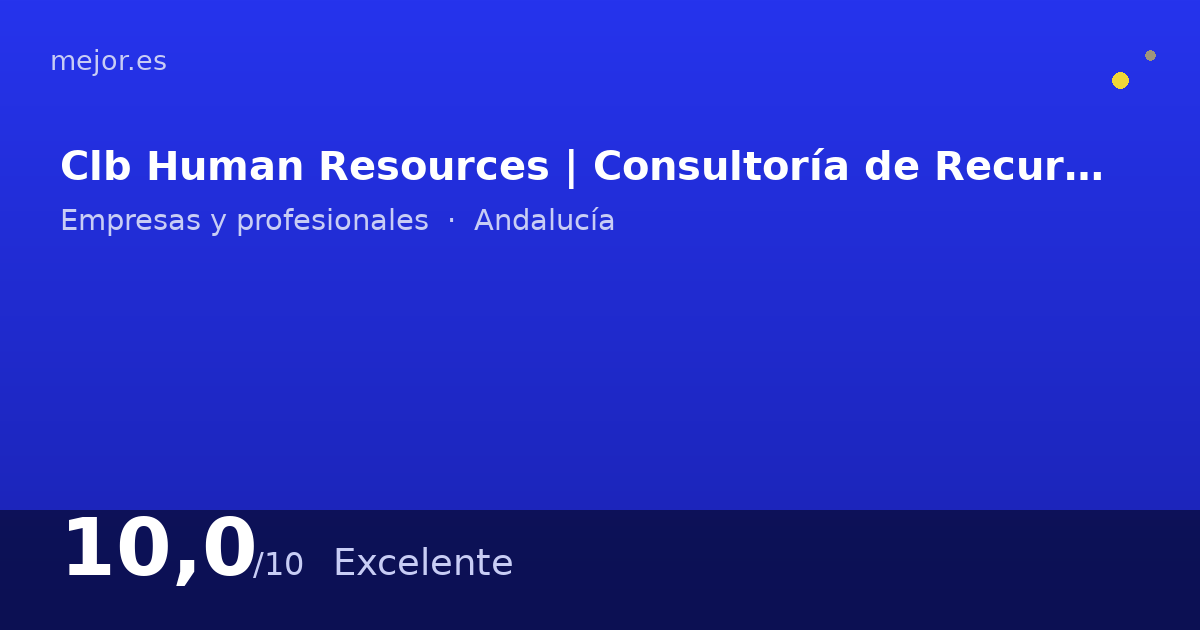 Clb Human Resources | Consultoría de Recursos Humanos de Malaga - Mejor.es